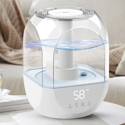 Humidifier for Bedroom, 2.2L Ultrasonic Cool Mist Humidifier, Easy Clean Humidifier Freely Adjust the Humidity, Suitable for Bedroom Study Room Kids