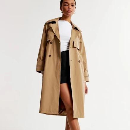 Abercrombie & Fitch Women's Classic Long Trench Coat