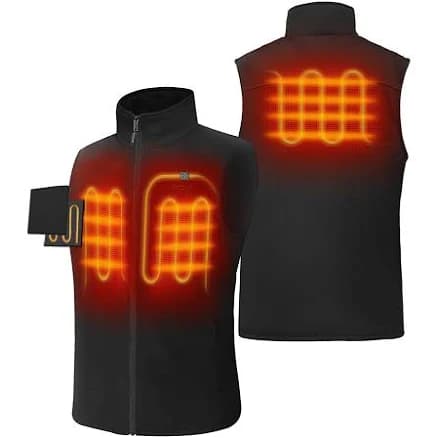 ororo Men's Heated Fleece Vest with Rechargeable Battery