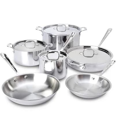 All-Clad Stainless Steel 10-Piece Cookware Set