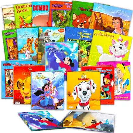 18 Bulk Books for Kids Toddlers -- Assortment Includes 18 Disney Books Bedtime Stories, Hardcover (No Duplicates)