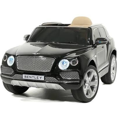 Bentley Bentayga 12V Power Children Ride-On Car Truck with R/C Parental Remote + MP3 USB Music Player + Leather Seat + LED Lights (Black)