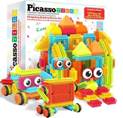 PicassoTiles Bristle Shape Building Block Set 120-Piece