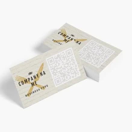 Custom Natural Textured Business Cards | 50 qty | VistaPrint | Design: Gray, QR Code, Restaurants, Catering, Food & Beverage