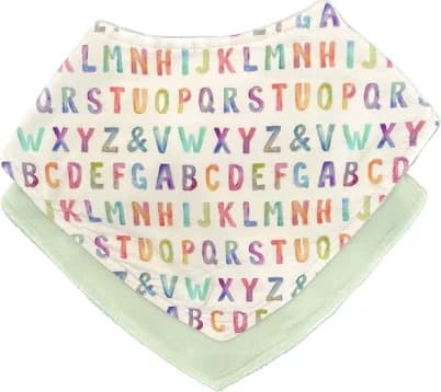 Doodalou Baby Bib Combo for Drooling and Teething - Set of Two Bibs, Soft Bamboo Viscose, Highly Absorbent, Snap Closure