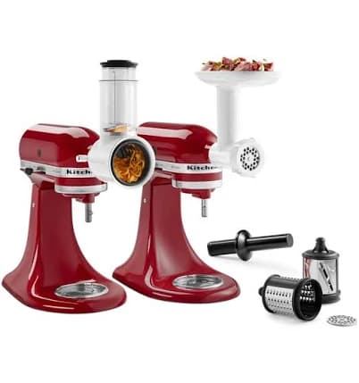 KitchenAid Food Grinder Fresh Prep Slicer/Shredder Attachment Bundle KSM2VSGA