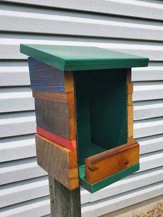 Nesting Box, Reclaimed wood, Outdoor, Rustic garden feature, Bird feeder, Nest, dove, robin, modern design, handmade, farm and barn wood