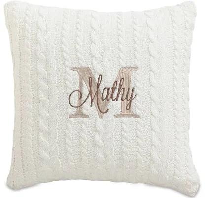 Personalized Cable Knit Throw Pillow