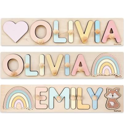 Name Puzzle With Pegs Personalized Wooden Name Puzzle Wooden Toys Custom Name Puzzle by BusyPuzzle Christmas Present Personalized Birthday Baby 1