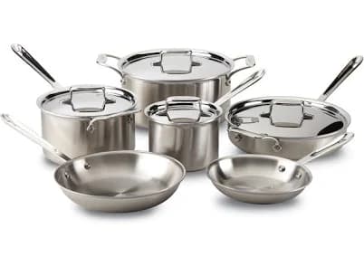 All-Clad D5 Brushed Stainless Steel 10-Piece Cookware Set