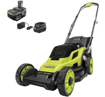 RYOBI 13 in. 18V ONE+ Cordless Battery Walk Behind Push Lawn Mower