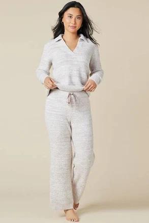 Softies Women's Heather Marshmallow Johnny Collar Lounge Set