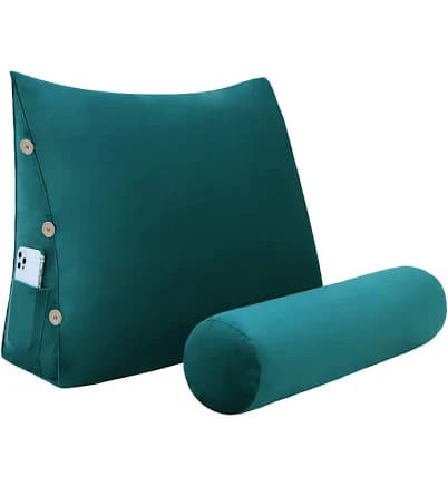 VERCART Bed Wedge Pillow Adjustable Reading Throw Cushions for Sleeping Triangular Bedrest Lumbar Neck Back Support Pillows with Removable Velvet