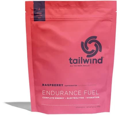 Tailwind Endurance Fuel, Electrolyte Powder for Active Hydration, Raspberry - Caffeinated / 30 Servings