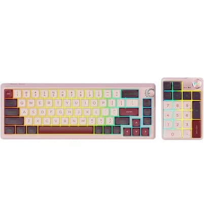 K68 Pro Gaming Keyboard, Layout Compact Wireless Mechanical Keyboard, Gasket Hot Swappable Custom BT 5.0/2.4G/USB-C Office Keyboard for Windows Mac