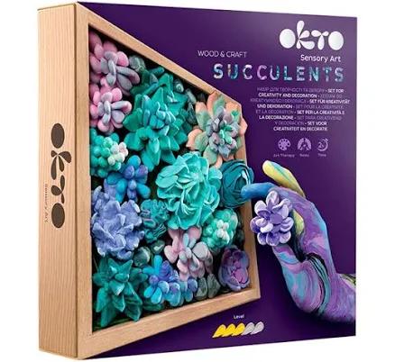 OKTO DIY Wood & Craft Succulents Clay Kit