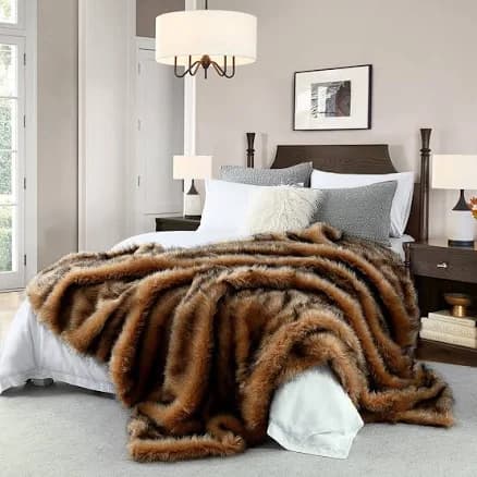 HORIMOTE Home Luxury Plush Faux Fur Blanket
