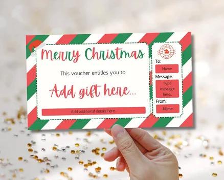 Editable/Digital Christmas Gift Voucher | Personalised Experience Ticket | Print at Home Christmas Gift | Last Minute Gift | Gift from Santa