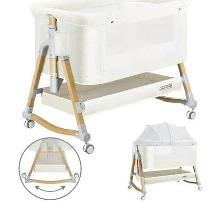 HARPPA Baby Bassinet Bedside Sleeper 3-in-1 Cradle for Newborns with Storage and