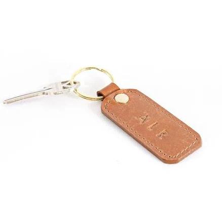 Customizable Monogrammed Leather Keychain