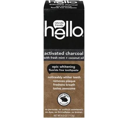 Hello Oral Care Activated Charcoal Fluoride Free Whitening Toothpaste