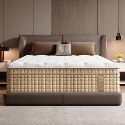 BedStory Queen Mattress, 14 Inch Queen Size Mattresses, Hybrid Mattress in a Box with Gel Memory and Pocket Springs, Pressure Relief Medium Plush