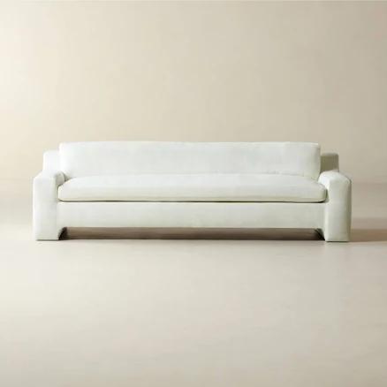 Durant 100" White Performance Fabric Sofa - CB2