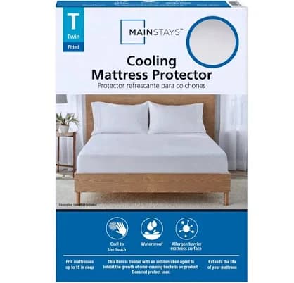 Mainstays Cooling Waterproof Fitted Mattress Protector