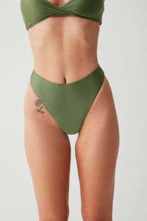 Frankies Bikinis Laura High Waist Cheeky Bikini Bottom