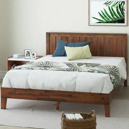 Zinus Vivek Deluxe Wood Platform Bed Frame with Headboard