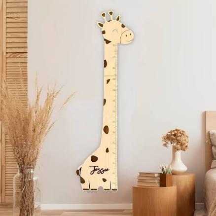 Woodemon Personalized Wooden Giraffe Growth Chart Height Ruler