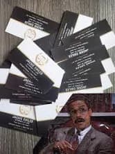 Lot Of 25 Jackie Chiles Business Cards Costanza Retro Art Parody