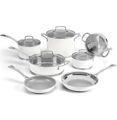Cuisinart 11 Piece Matte White Cookware Set