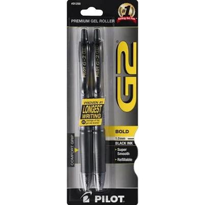 Pilot G2 Premium Gel Roller Pen Bold 1.0 2/Pkg