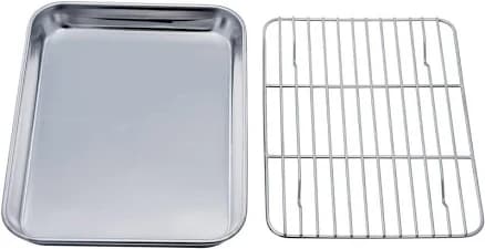Toaster Oven Tray And Rack Set, 9.3’’ X 7’’ X 1’’, Stainless Steel
