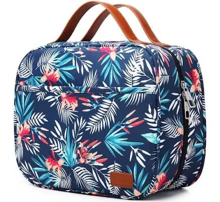 Bosidu Large Capacity Cosmetic Travel Toiletry Organizer for Women-Palm Leaf