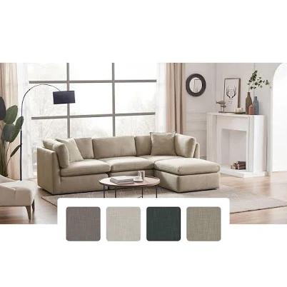 Member's Mark Transitional Modular Fabric Sofa with Storage Ottoman