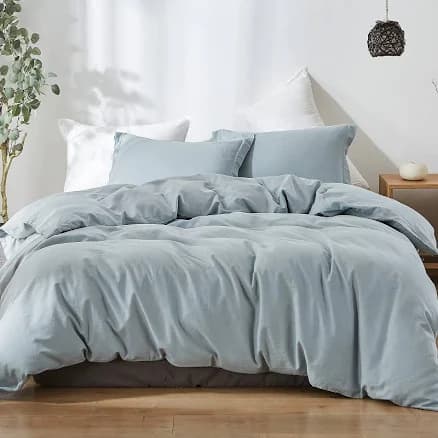Simple&Opulence French Linen Duvet Cover Set 78" x 86"- 3 Pieces (1 Comforter Cover,2 Pillowcases)- Natural Flax Cotton Blend-Solid Color Breathable