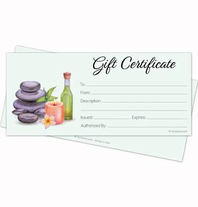 321Done Spa Gift Certificates