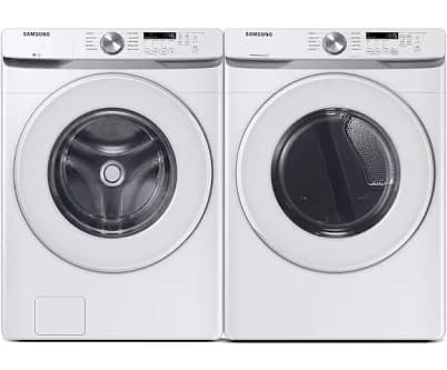 Samsung Front Load Washer & Dryer Set with Vibration Reduction Technology+ and Sensor Dry in White(BNDL-1603912197302) - Laundry Washing Machine