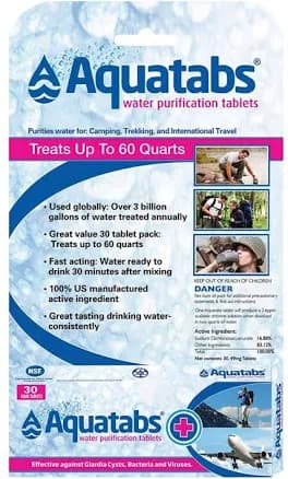 MSR Aquatab Water Purficiation Tablets 30 Count