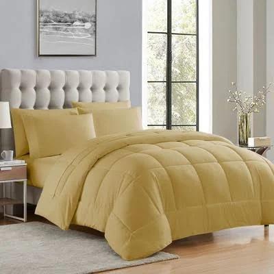 Sweet Home Collections Bed-in-A-Bag Solid Color Comforter & Sheet Set Soft All Season Bedding