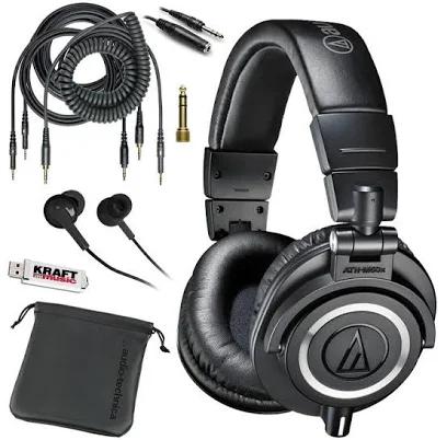 Audio-Technica ATH-M50x Professional Monitor Headphones BONUS PAK