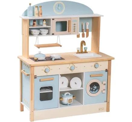 ROBUD Wooden Play Kitchen Set for Kids Toddlers