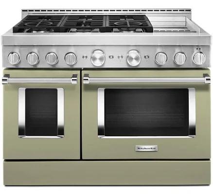 KitchenAid 48" Smart Commercial-Style Gas Range with Griddle