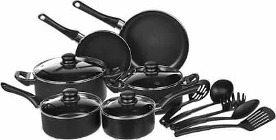 AmazonBasics 15-Piece Non-Stick Kitchen Cookware Set