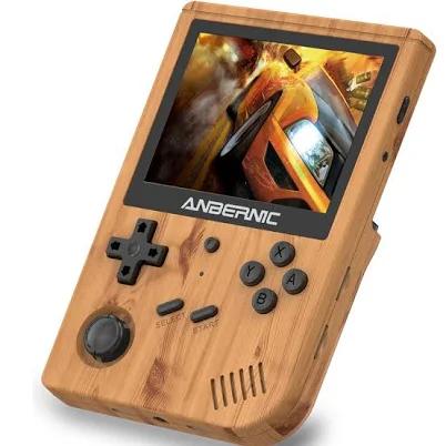 ANBERNIC RG351V 128GB Handheld Retro Game Console Wood Grain Color