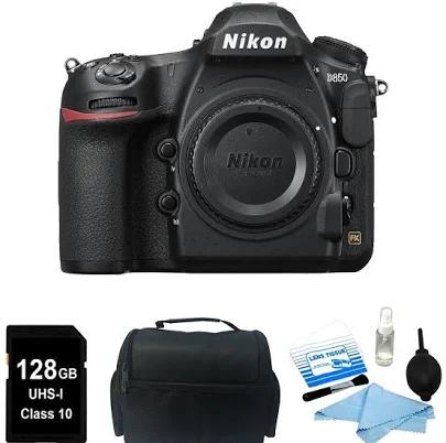 Nikon D850 45.7MP Full-Frame FX-Format Digital SLR Camera (Body Only) + 128GB Starter Bundle