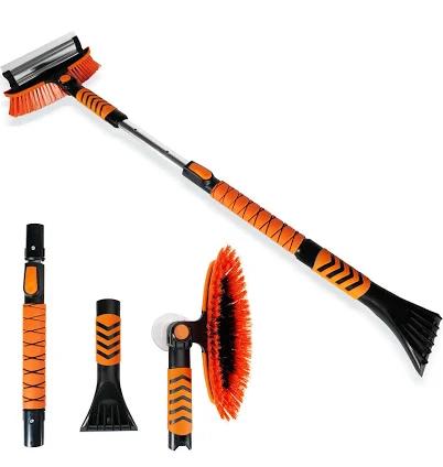 Extendable Telescoping Snow Brush and Ice Scraper