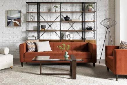 Living Spaces Tate IV Mid-Century Modern Estate Sofa